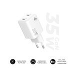 Cargador USB-C GaN 35W Carga rápida 2xUSB-C Subblim