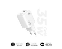 Cargador USB-C GaN 35W Carga rápida 2xUSB-C Subblim