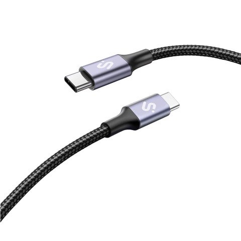 Cable USB-C 100W Carga rápida 1m Plus Subblim color negro