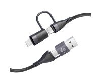 Cable 4 en 1 (USB-A/C-C/Lightning) hasta 60W Carga rápida 1m Top Subblim