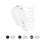 Cargador USB-C GaN 100W Carga rápida 2xUSB-C + 1xUSB-A Subblim