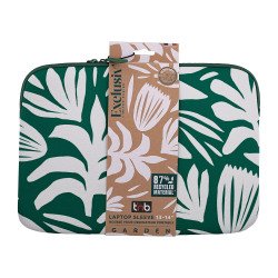 TNB Housse EXCLUSIV pour ordinateur portable 14' à feuilles fond vert