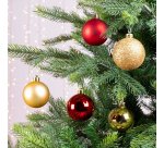 Boules de Noël incassables assorties - boîte de 30 - rouges et dorées