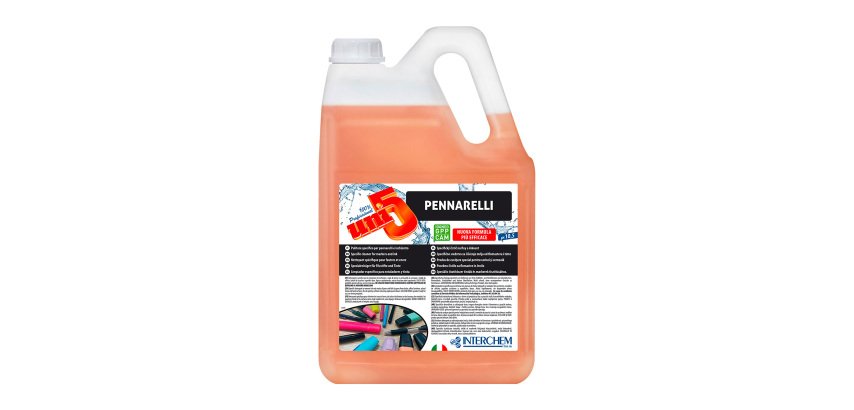 UNI5 Pennarelli - pulitore specifico per pennarelli e inchiostro – tanica da 5 litri