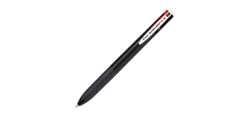 Pilot 4-Color Ballpoint Pen Super Grip G Retractable 1 mm Tip - Medium Writing