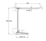 Lampe de bureau led Eureka - pliable  avec port USB - 7.5 W