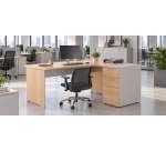 Corner desk L 160 x D 150 cm with return on desk height 3 drawers Quarta Plus
