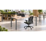 Pack Bürotisch Eiche hell Arko L 160 cm Metallgestell anthrazit + Steckdose Versatag USBA