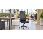 Bruneau Optyma faux leather office chair - with armrests - Centered tilting mechanism - Black base