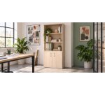 Houten boekenkast met lage houten deuren ECLA H 182 x B 80 cm
