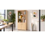 Hoge bibliotheekkast hout met deuren H 182 x B 80 cm Excellens