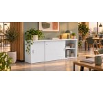 Bahut H 72,5 x L 160 cm blanc corps blanc Eden