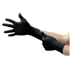 Gants jetables Microflex 93732 Ansell non poudré noirs - Boîte de 100 gants