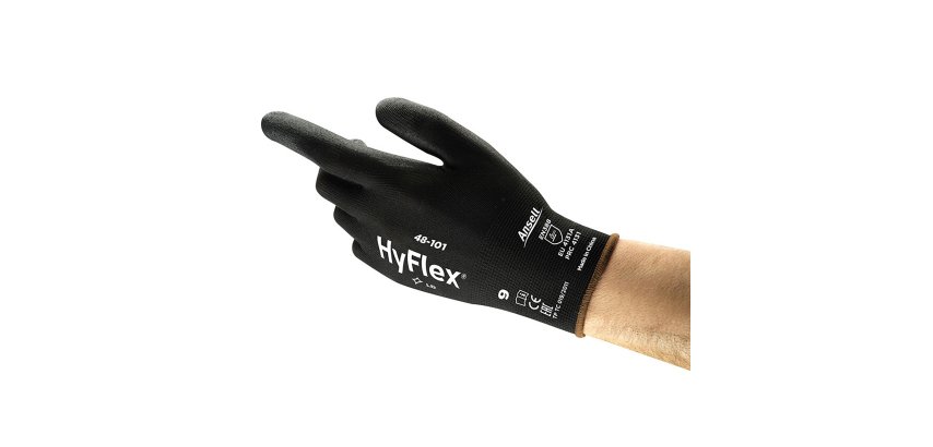 Ansell HyFlex 48-100 versatile PU work gloves, black