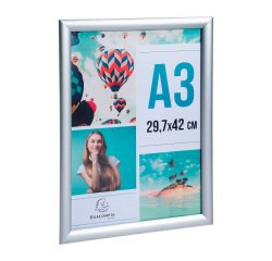 Exacompta Cornice espositiva A3 alluminio/cristal
