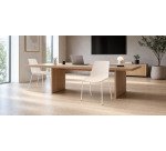 Chaise OSLO, coque plastique, piètement métal blanc ivoire