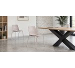 Chaise OSLO, coque plastique, piètement métal gris