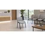 Seduta attesa Dado D5S - senza braccioli - pelle - grigio chiaro - Unisit