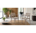 Sedia Firenze - con braccioli - 59 x 51 x 80 cm - polipropilene - juta - Grandsoleil - conf. 2 pezzi