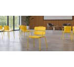 Seduta collettività Lemon - con braccioli - polipropilene - giallo - Unisit