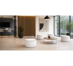 Pouf Ottoman - 23 x 53 cm - bianco - King Collection