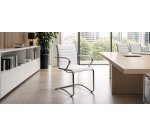 Sedia interlocutore UNISIT Pollux New PNV Vera pelle bianco