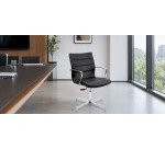 Sedia interlocutore con elevazione a gas UNISIT Aquarius AQD4/KN tessuto Sky nero