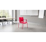Sedia comunità a 4 gambe UNISIT Atenea ATBR/RO rosso