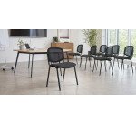 Sedia visitatore a 4 gambe UNISIT D5N Dado nero