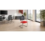 Sedia su slitta schienale in rete UNISIT Lithium LTLTN/TR Target rosso