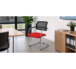 Sedia su slitta schienale in rete UNISIT Lithium LTLTN/LR King L PPL rosso