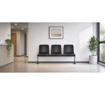 Panca per sale attesa Plus Contact colore nero 3 posti