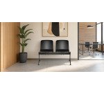 Panca per sale attesa Plus Contact colore nero 2 posti