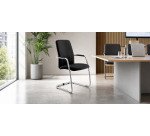 Sedia su slitta UNISIT Lithium LTLTA/PN Vera pelle nero