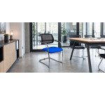 Sedia su slitta UNISIT Lithium LTLTN/EB Eco Poliestere blu schienale in rete