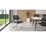 Sedia su slitta schienale in rete UNISIT Lithium LTLTN/IT Ignifugo PPL antracite
