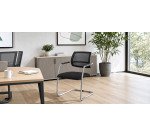 Sedia su slitta UNISIT Lithium LTLTN/EN Eco Poliestere nero schienale in rete