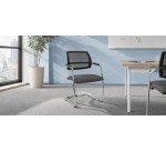 Sedia su slitta schienale in rete UNISIT Lithium LTLTN/LI King L PPL grigio