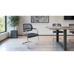 Sedia su slitta UNISIT Lithium LTLTN/ET Eco Poliestere antracite schienale in rete