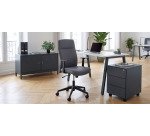 Office chair AUSTIN - fabric - with armrests - Centered tilting mechanism - Black legs