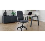 Office chair AUSTIN - fabric - with armrests - Centered tilting mechanism - Black legs