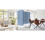 Cloison ECLA acoustique L 185 x H 180 cm sur pied métal blanc