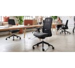 Office chair Rockit fabric and mesh, synchronous mechanism, 3D armrests, high backrest, lumbar support, black structure