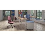 Pôle de 2 bureaux réglables en hauteur électriques Ergomaxx Memo -3 mémoires de position - 1 USB-A et C