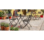 Ensemble Napoli, 1 table et 2 chaises pliantes, carrée L 60 cm