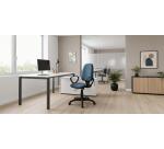 Chaise de bureau Twisty tissu non feu - avec accoudoirs - soutien lombaire - mécanisme contact permanent - pieds noir