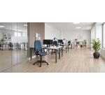 Chaise de bureau Twisty tissu non feu - avec accoudoirs - soutien lombaire - mécanisme contact permanent - pieds noir