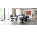 Chaise de bureau Twisty tissu non feu - avec accoudoirs - soutien lombaire - mécanisme contact permanent - pieds noir