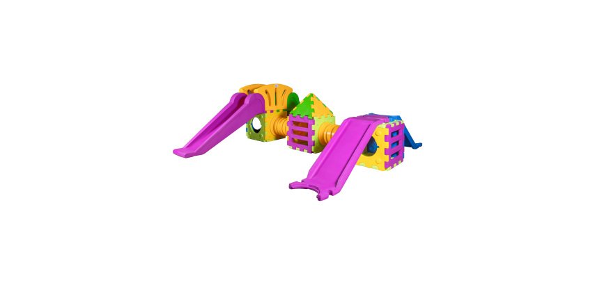 Cubic toy modello h2000 – gioco modulare componibile con 1 scivolo grande e 1 scivolo-scala piccolo