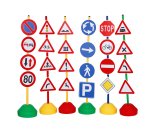 Set 24 segnali stradali simulati in plastica, educazione segnaletica per bambini